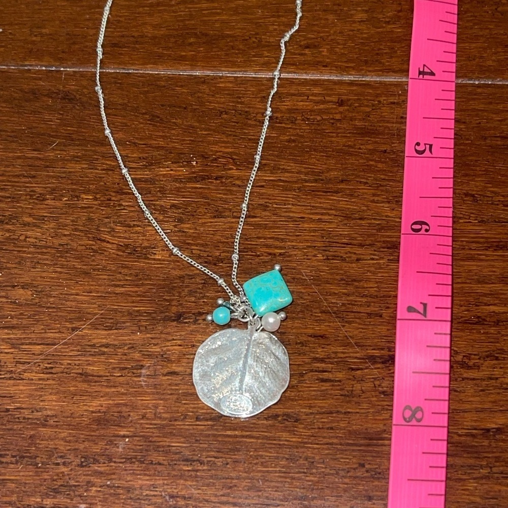 nwt lia sophia Silver and Turquoise Pendant Necklace - Picture 5 of 5